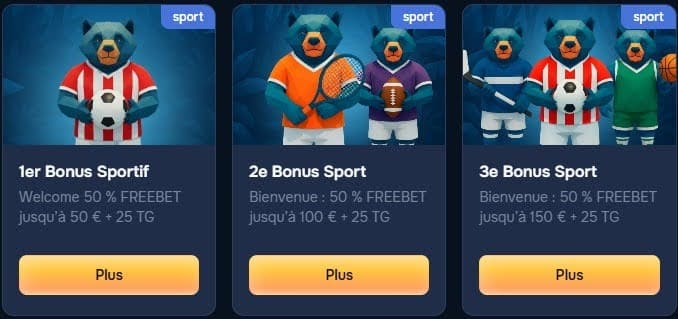Baloo Casino bonus bienvenue sport